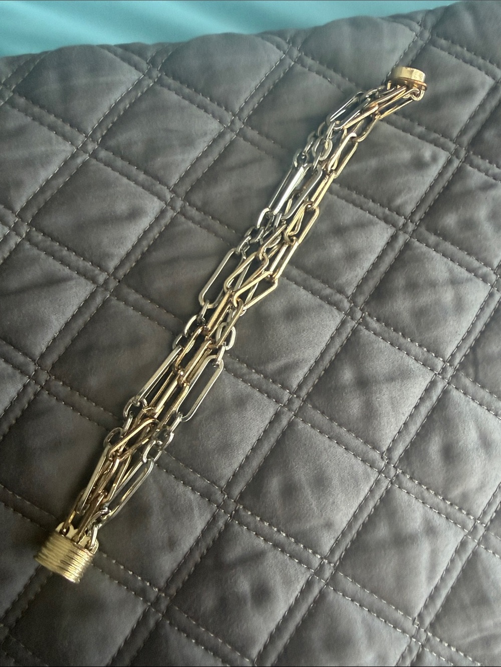 Multi-Strand Gold-Tone Chain Bracelet for Women two tone gold and silver